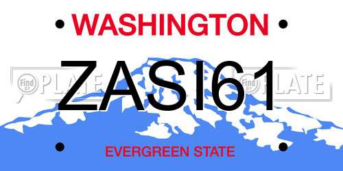 ZASI61 Washington License Plate