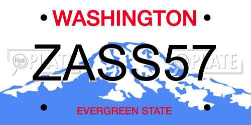 ZASS57 Washington License Plate