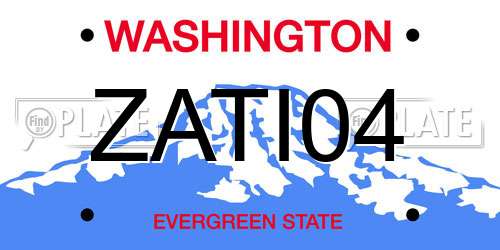 ZATI04 Washington License Plate
