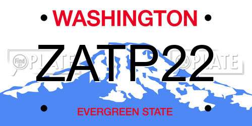 ZATP22 Washington License Plate