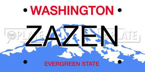 ZAZEN Washington License Plate