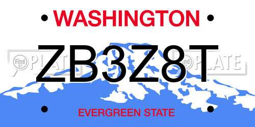 ZB3Z8T Washington License Plate