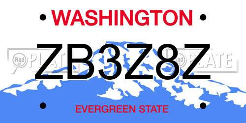 ZB3Z8Z Washington License Plate