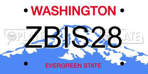 ZBIS28 Washington License Plate