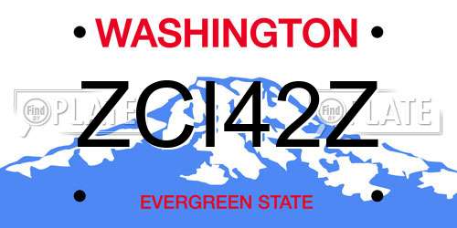 ZCI42Z Washington License Plate