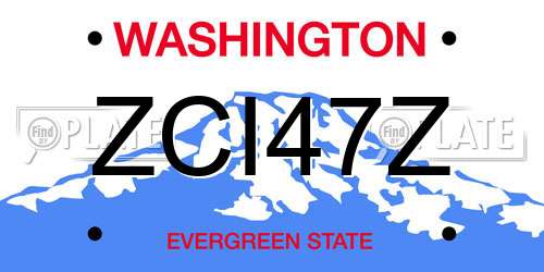 ZCI47Z Washington License Plate
