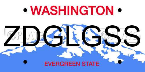 ZDGLGSS Washington License Plate
