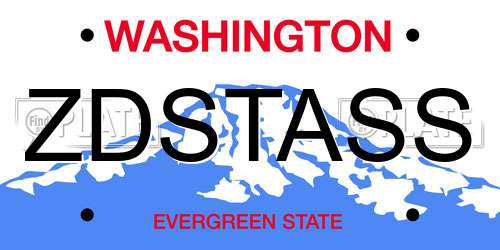 ZDSTASS Washington License Plate