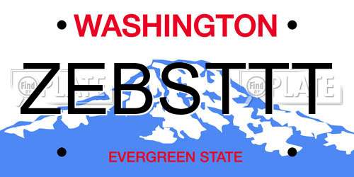 ZEBSTTT Washington License Plate