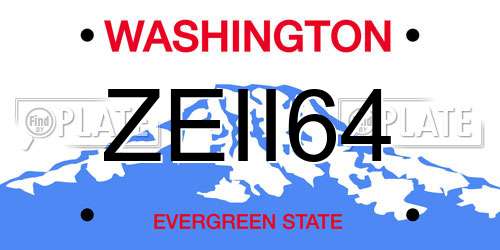 ZEII64 Washington License Plate