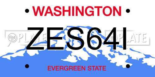 ZES64I Washington License Plate