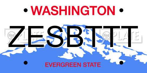 ZESBTTT Washington License Plate