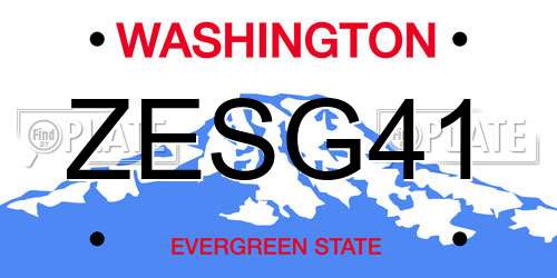 ZESG41 Washington License Plate