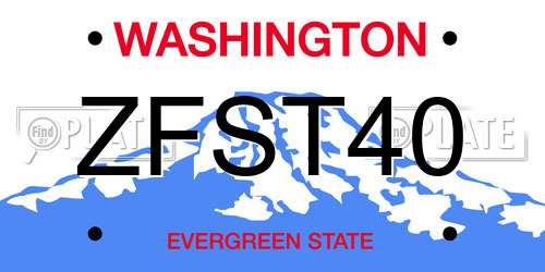 ZFST40 Washington License Plate