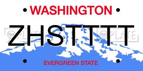 ZHSTTTT Washington License Plate