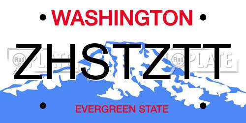 ZHSTZTT Washington License Plate