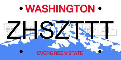 ZHSZTTT Washington License Plate