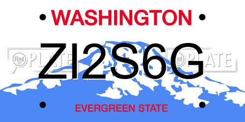 ZI2S6G Washington License Plate