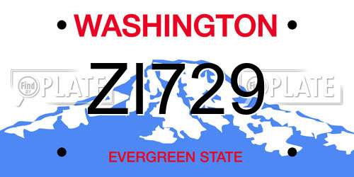 ZI729 Washington License Plate