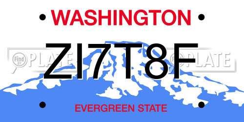 ZI7T8F Washington License Plate