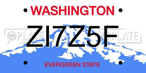 ZI7Z5F Washington License Plate