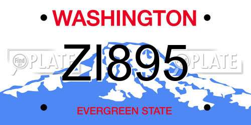 ZI895 Washington License Plate