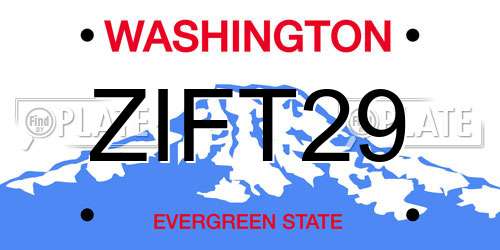ZIFT29 Washington License Plate