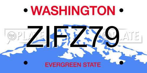 ZIFZ79 Washington License Plate