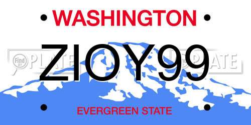 ZIOY99 Washington License Plate