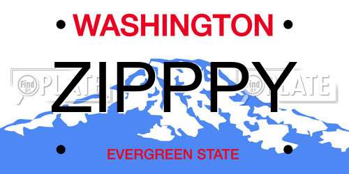 ZIPPPY Washington License Plate
