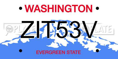 ZIT53V Washington License Plate