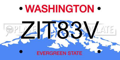ZIT83V Washington License Plate