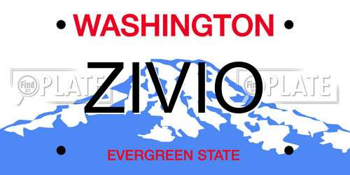 ZIVIO Washington License Plate