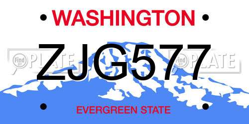ZJG577 Washington License Plate