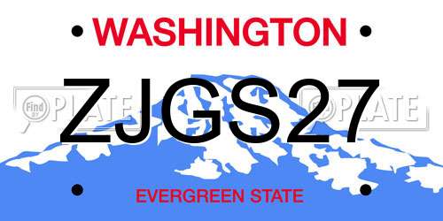 ZJGS27 Washington License Plate