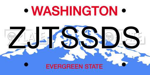 ZJTSSDS Washington License Plate