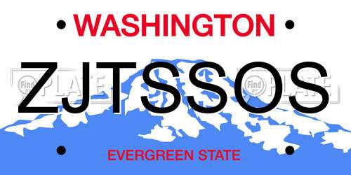 ZJTSSOS Washington License Plate