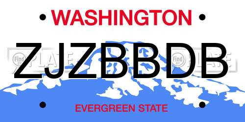 ZJZBBDB Washington License Plate