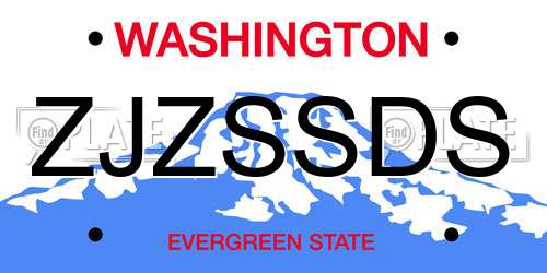 ZJZSSDS Washington License Plate