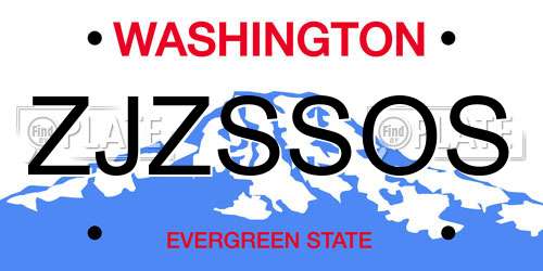 ZJZSSOS Washington License Plate