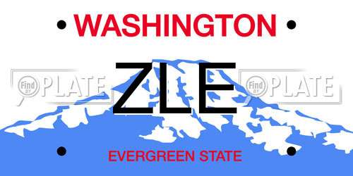 ZLE Washington License Plate