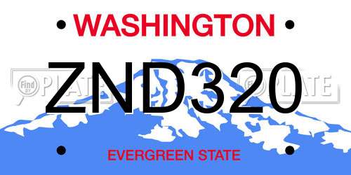 ZND320 Washington License Plate