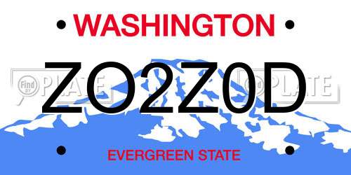 ZO2Z0D Washington License Plate