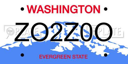 ZO2Z0O Washington License Plate