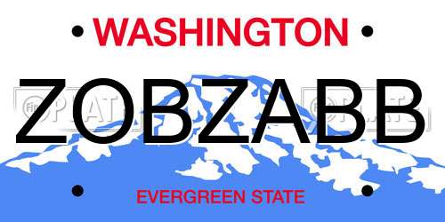 ZOBZABB Washington License Plate