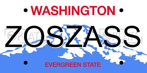 ZOSZASS Washington License Plate