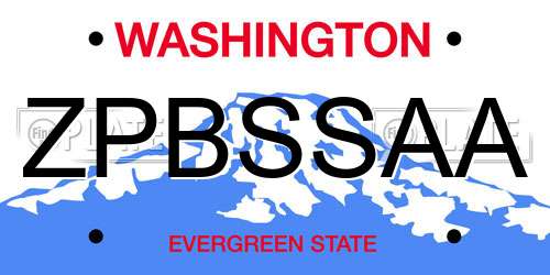 ZPBSSAA Washington License Plate