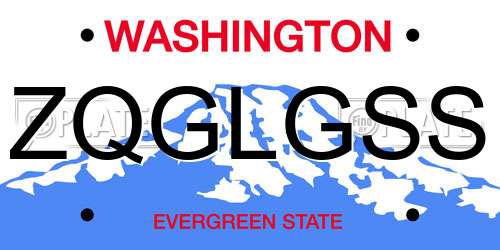 ZQGLGSS Washington License Plate