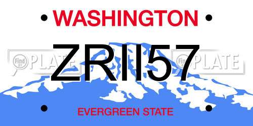 ZRII57 Washington License Plate