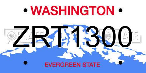 ZRT1300 Washington License Plate
